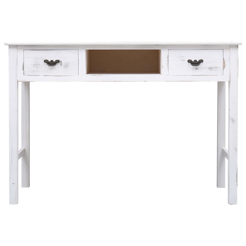 Tavolo Consolle Bianco Anticato 110x45x76 cm in Legno 284162