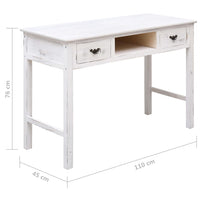 Tavolo Consolle Bianco Anticato 110x45x76 cm in Legno cod mxl 18059