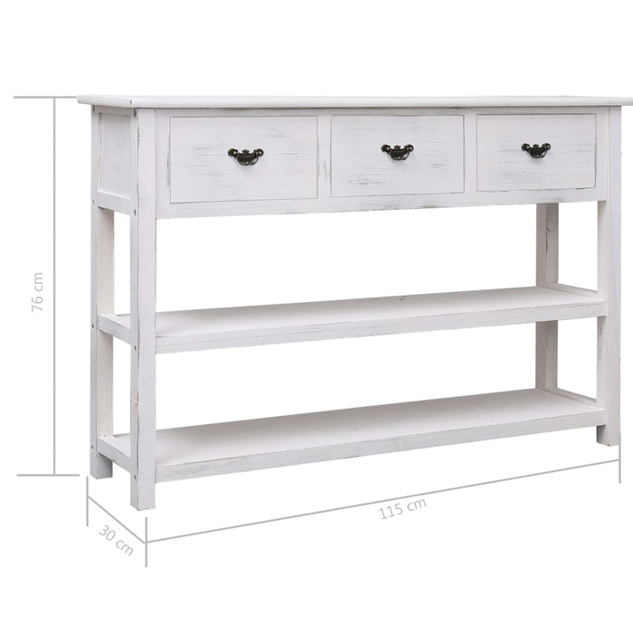 Credenza Bianco Anticato 115x30x76 cm in Legno cod mxl 59625