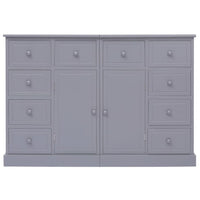 Credenza con 10 Cassetti Grigia 113x30x79 cm in Legno 284176