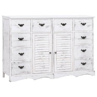 Credenza con 10 Cassetti Bianca 113x30x79 cm in Legno 284179