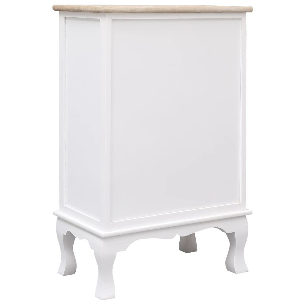 Credenza con Cassetti Bianca 50x30x80 cm in Legno 284181