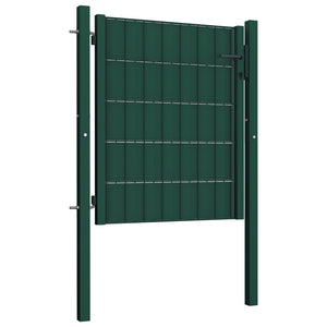 Cancello per Recinzione in PVC e Acciaio 100x81 cm Verde 145227