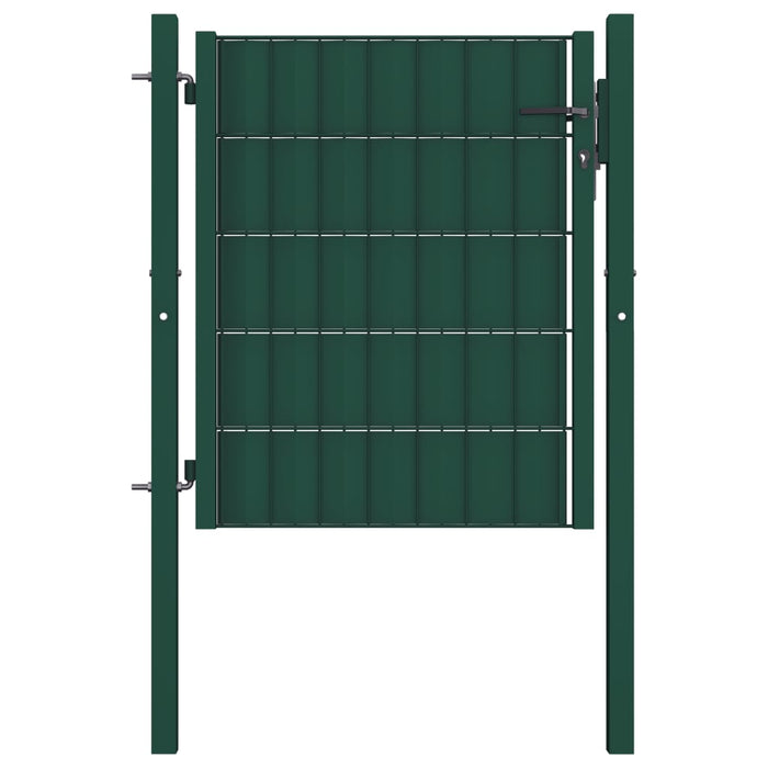 Cancello per Recinzione in PVC e Acciaio 100x101 cm Verde cod 11831