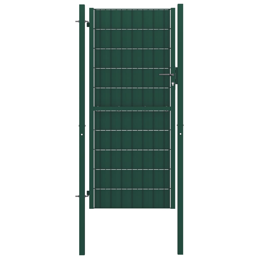 Cancello per Recinzione in PVC e Acciaio 100x124 cm Verde   cod mxl 41017