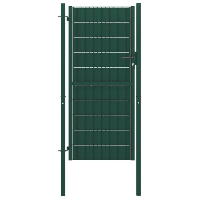 Cancello per Recinzione in PVC e Acciaio 100x124 cm Verde 145229