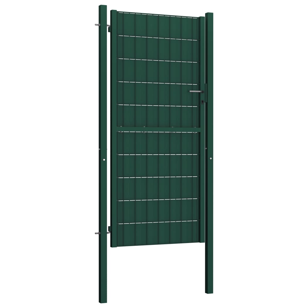 Cancello per Recinzione in PVC e Acciaio 100x124 cm Verde   cod mxl 41017