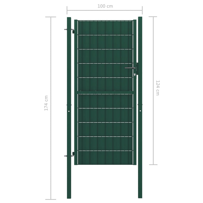 Cancello per Recinzione in PVC e Acciaio 100x124 cm Verde   cod mxl 41017