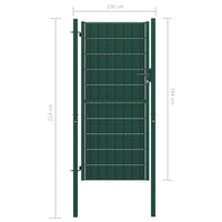 Cancello per Recinzione in PVC e Acciaio 100x164 cm Verde  