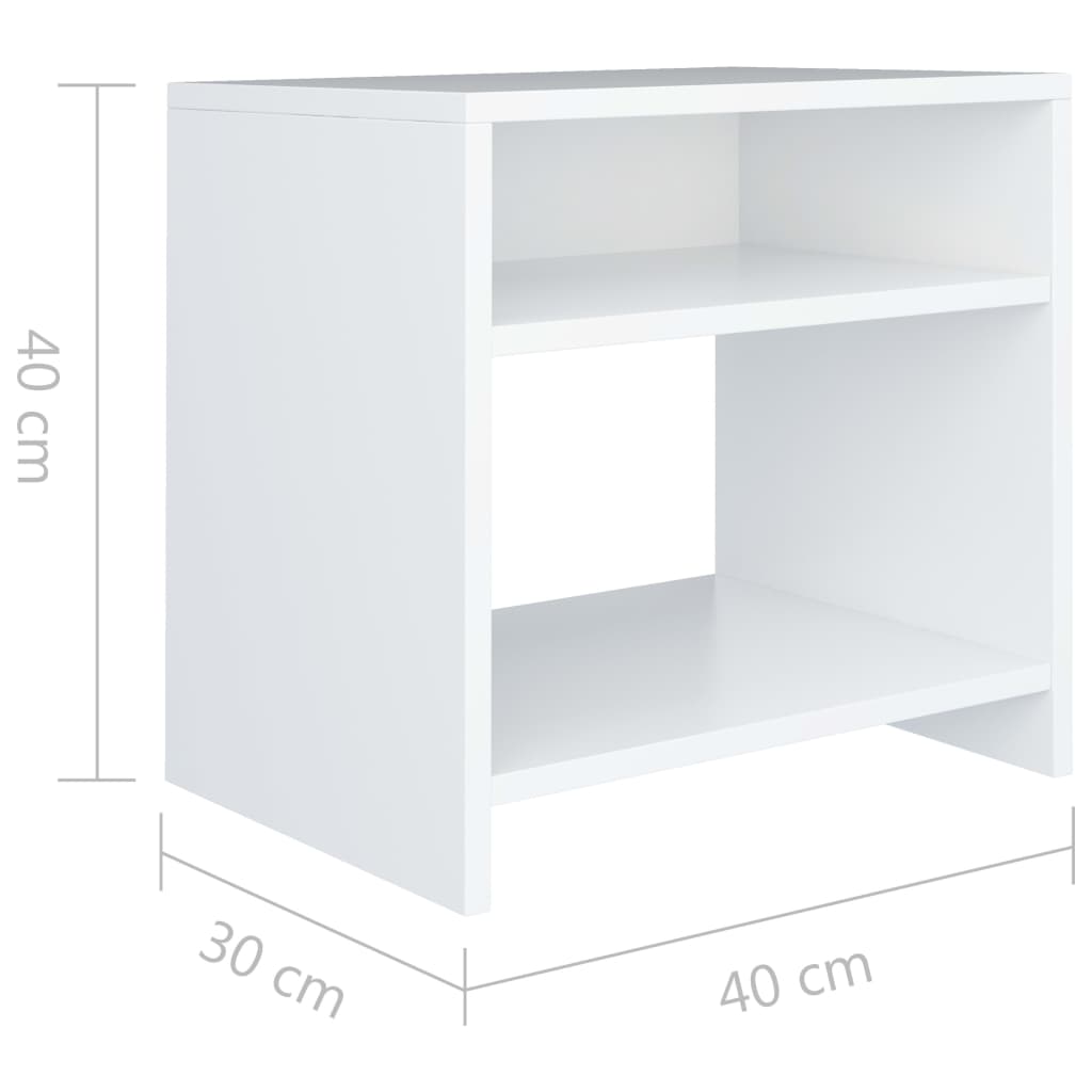 Comodino Bianco 40x30x40 cm Legno Ingegnerizzato cod mxl 31041