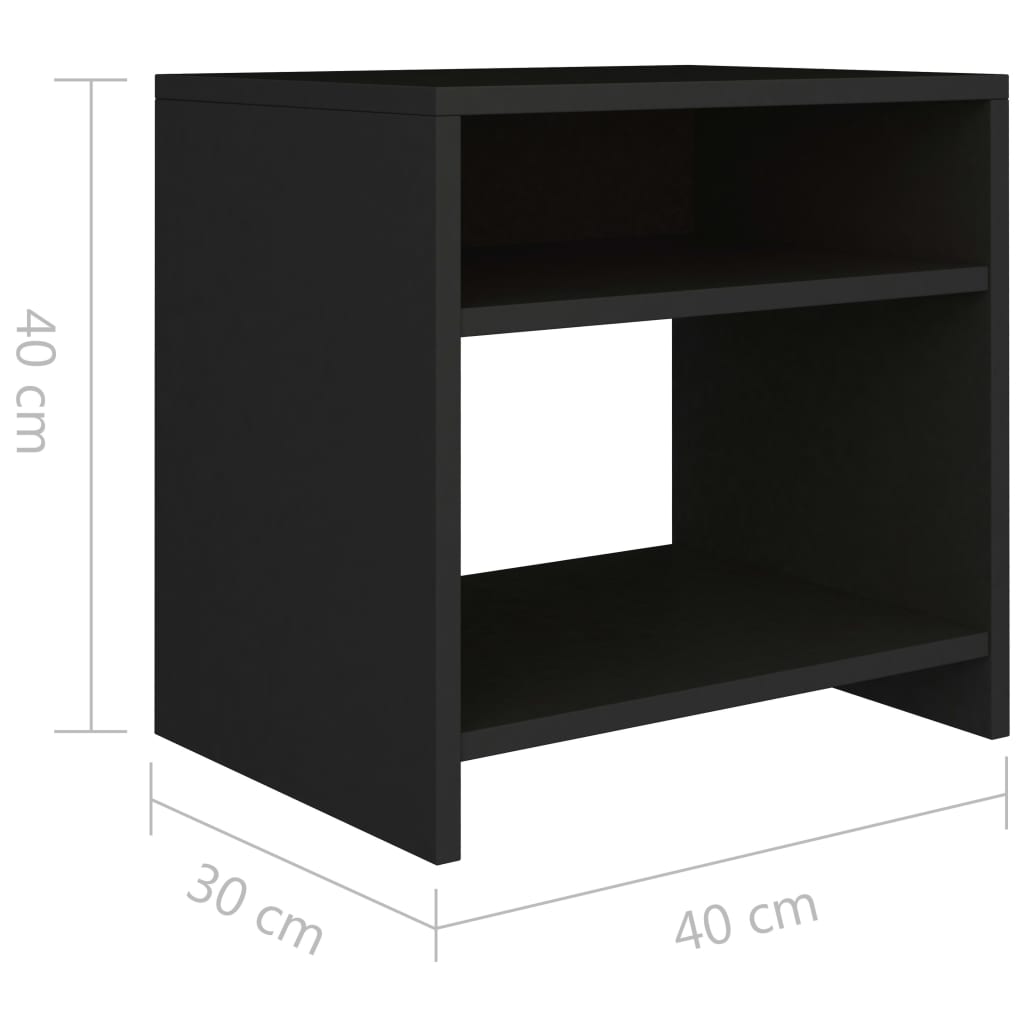 Comodino Nero 40x30x40 cm in Truciolato  cod mxl 49378