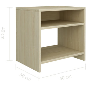 Comodini Rovere Sonoma 2 pz 40x30x40 cm in Legno Multistrato 800016