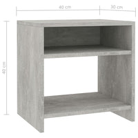 Comodino Grigio Calcestruzzo 40x30x40 cm in Truciolato  cod mxl 30620