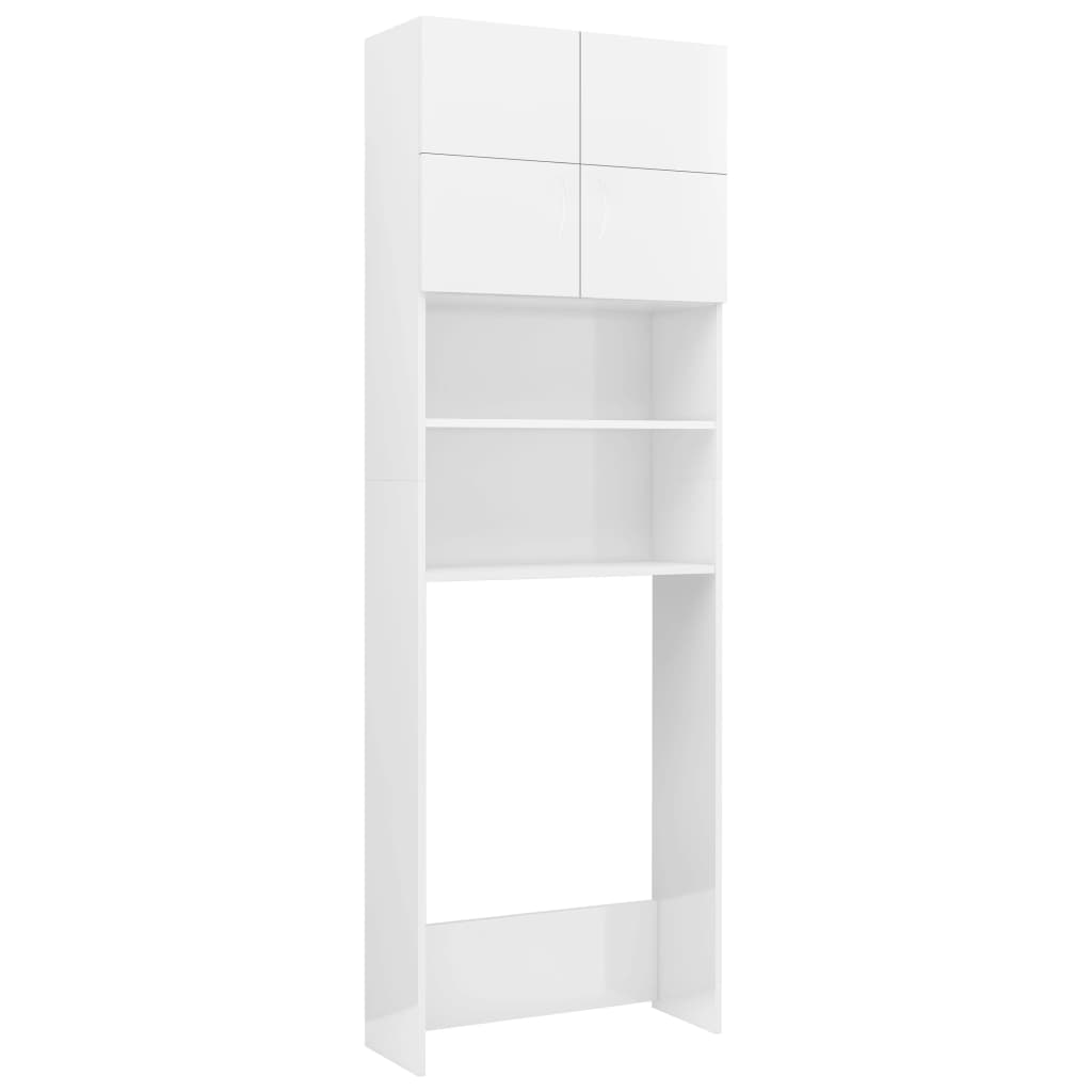 Mobile per Lavatrice Bianco Lucido 64x25,5x190 cmcod mxl 96937