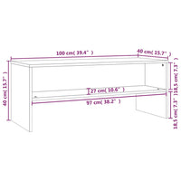 Mobile TV Bianco 100x40x40 cm in Truciolato 800045