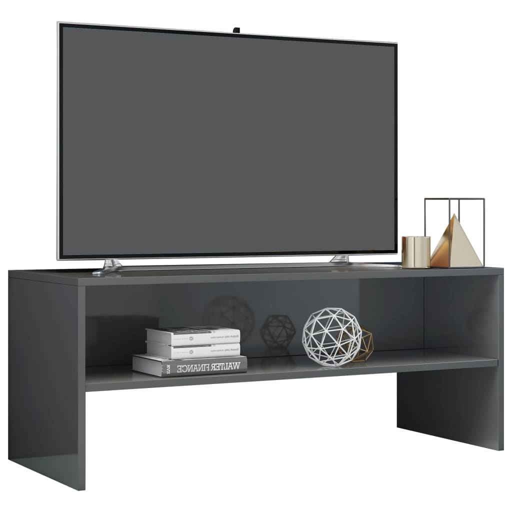 Mobile TV Grigio Lucido 100x40x40 cm in Truciolato  cod mxl 9535