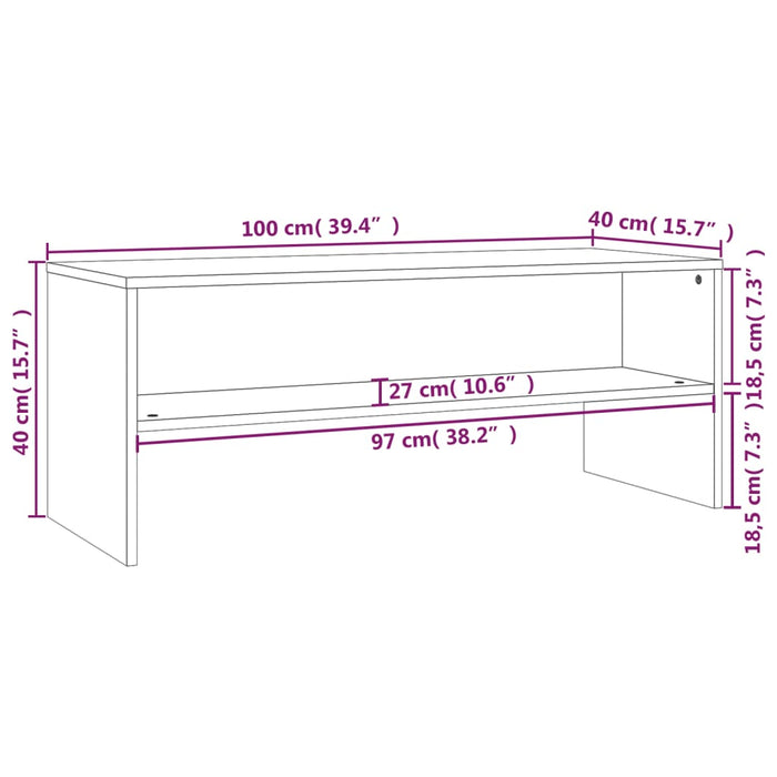 Mobile TV Grigio Lucido 100x40x40 cm in Truciolato  cod mxl 9535