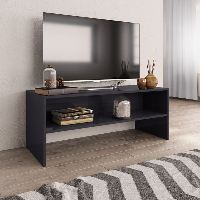 Mobile TV Grigio Lucido 100x40x40 cm in Truciolato  cod mxl 9535