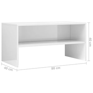 Mobile TV Bianco Lucido 80x40x40 cm in Truciolato 800060