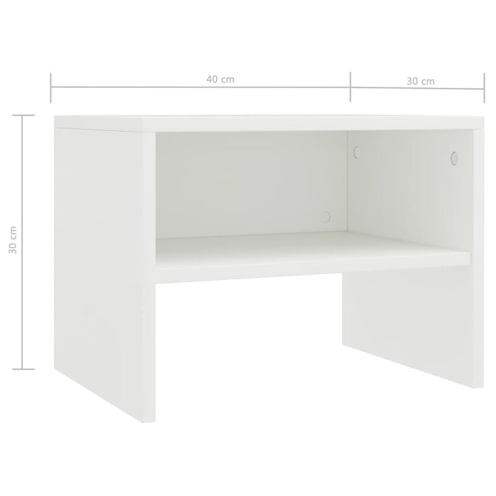 Comodino Bianco 40x30x30 cm Legno Ingegnerizzato 800063