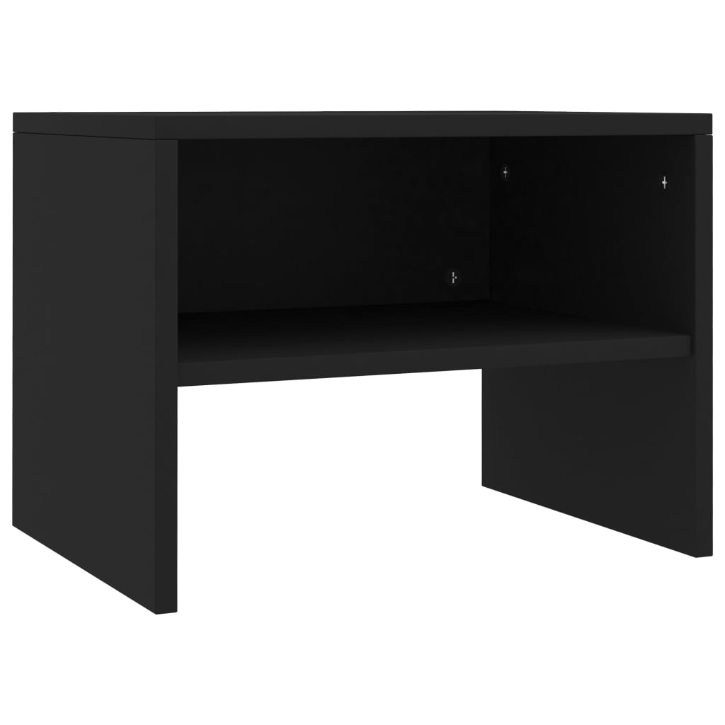 Comodino Nero 40x30x30 cm in Legno Multistrato 800065