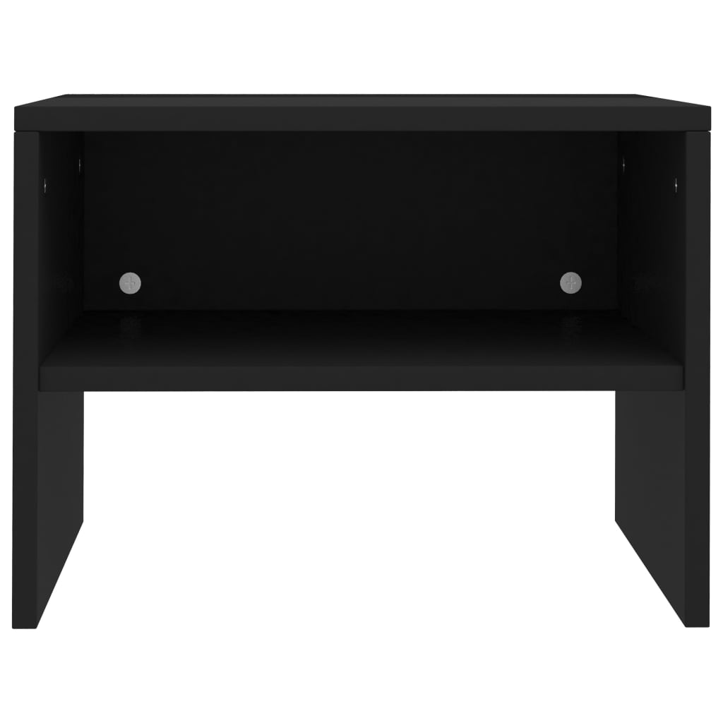 Comodino Nero 40x30x30 cm in Legno Multistrato 800065