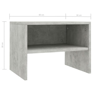 Comodino Grigio Cemento 40x30x30 cm in Truciolato  cod mxl 30631