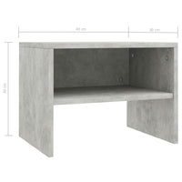 Comodini Grigio Cemento 2 pz 40x30x30 cm in Truciolato 800072