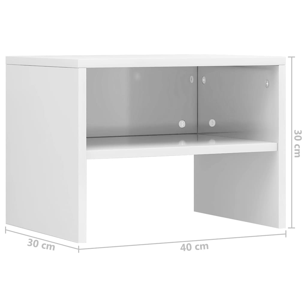 Comodino Bianco Lucido 40x30x40 cm in Truciolato  cod mxl 57981