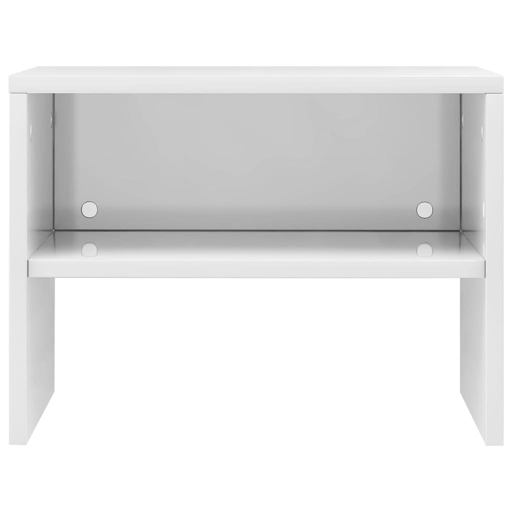 Comodini Bianco Lucido  2 pz 40x30x30 cm in Truciolato  cod mxl 70046