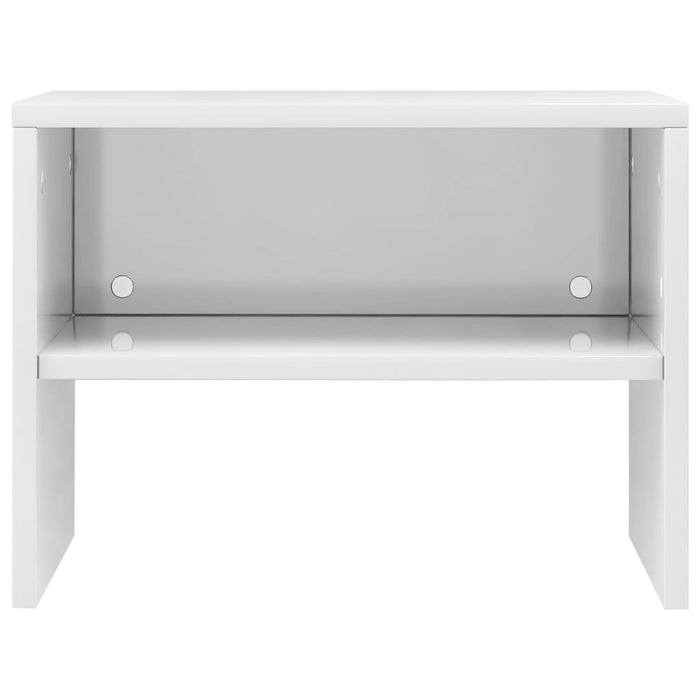 Comodini Bianco Lucido  2 pz 40x30x30 cm in Truciolato 800076