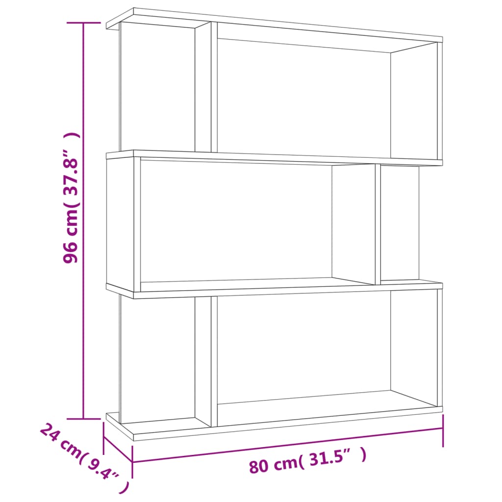 Libreria/Divisorio Rovere Sonoma 80x24x96 cm Legno Multistrato 800084