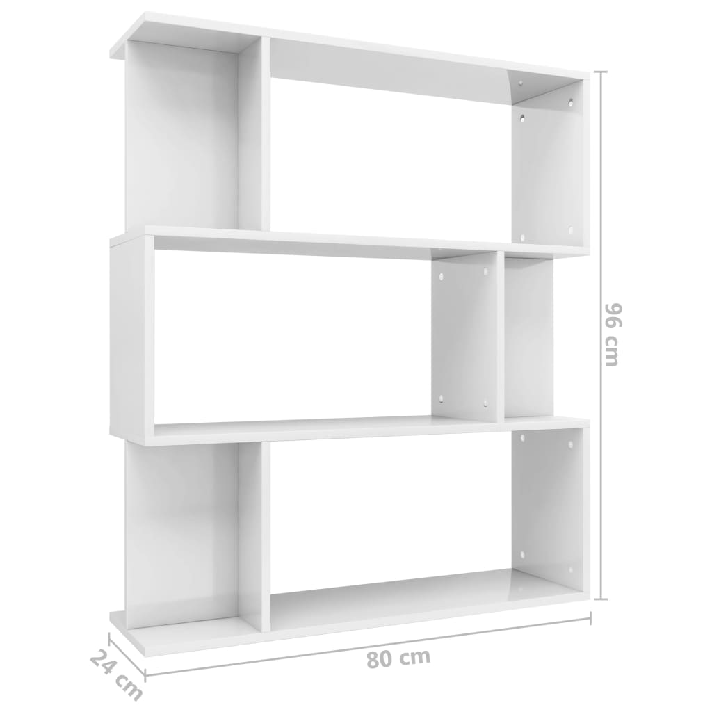 Libreria/Divisorio Bianco Lucido 80x24x96 cm cod mxl 12427