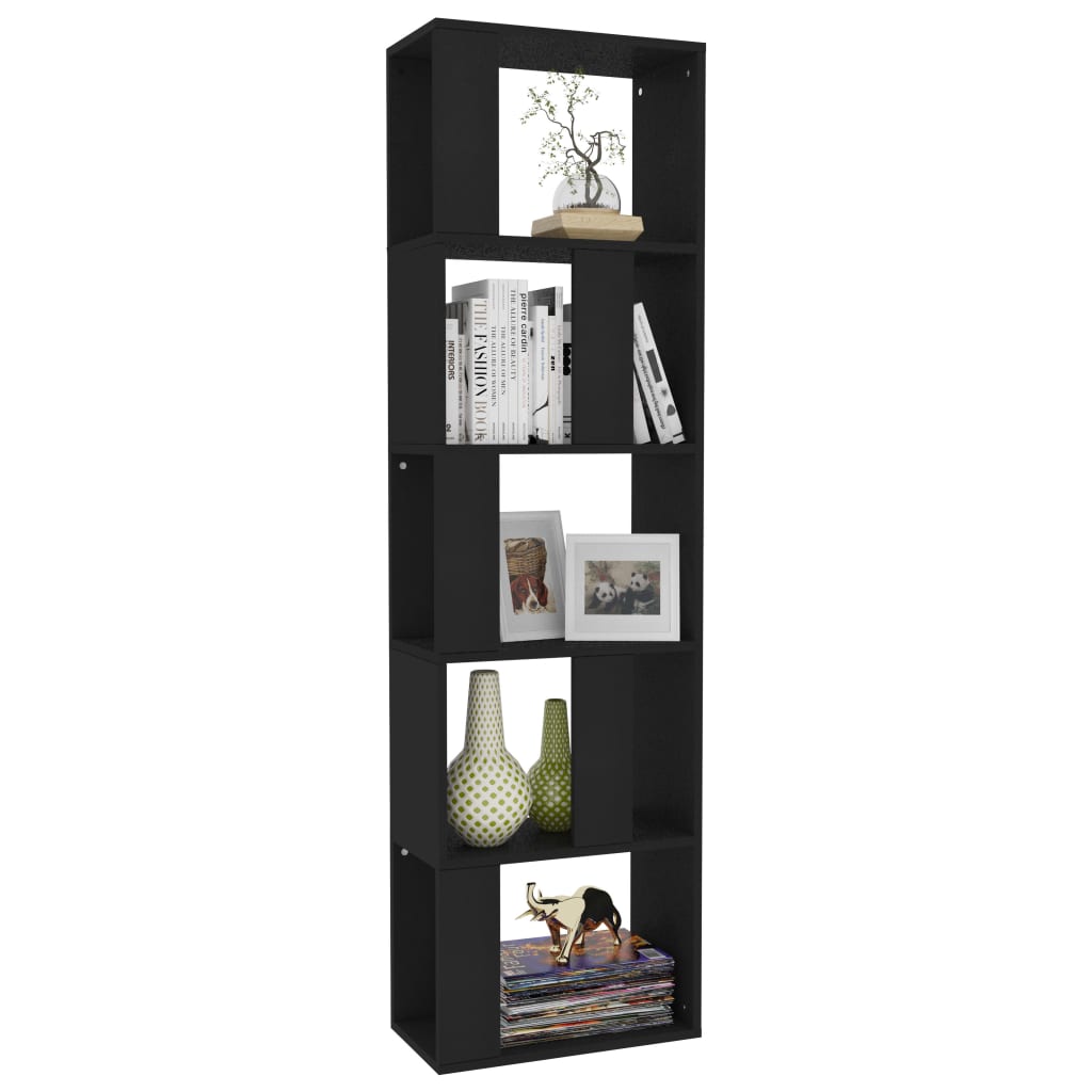 Libreria/Divisorio Nero 45x24x159 cm in Truciolato 