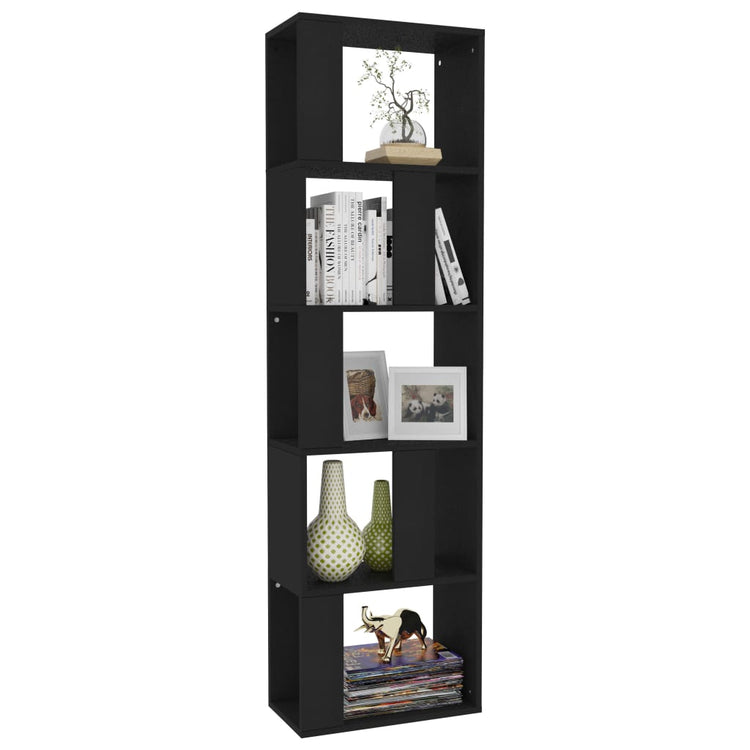 Libreria/Divisorio Nero 45x24x159 cm in Truciolato 