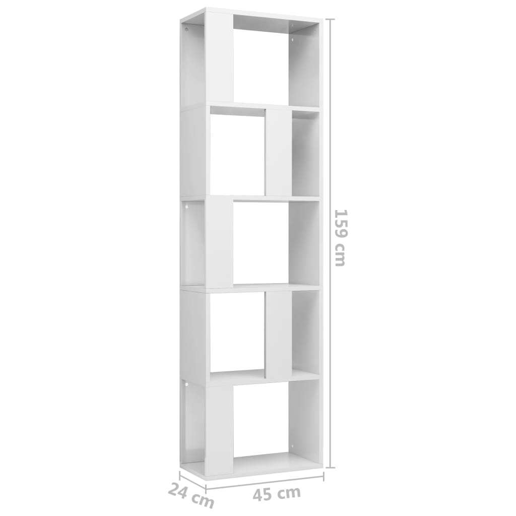 Libreria/Divisorio Bianco Lucido 45x24x159 cm in Truciolato 800114