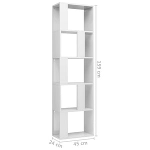 Libreria/Divisorio Bianco Lucido 45x24x159 cm in Truciolato 800114