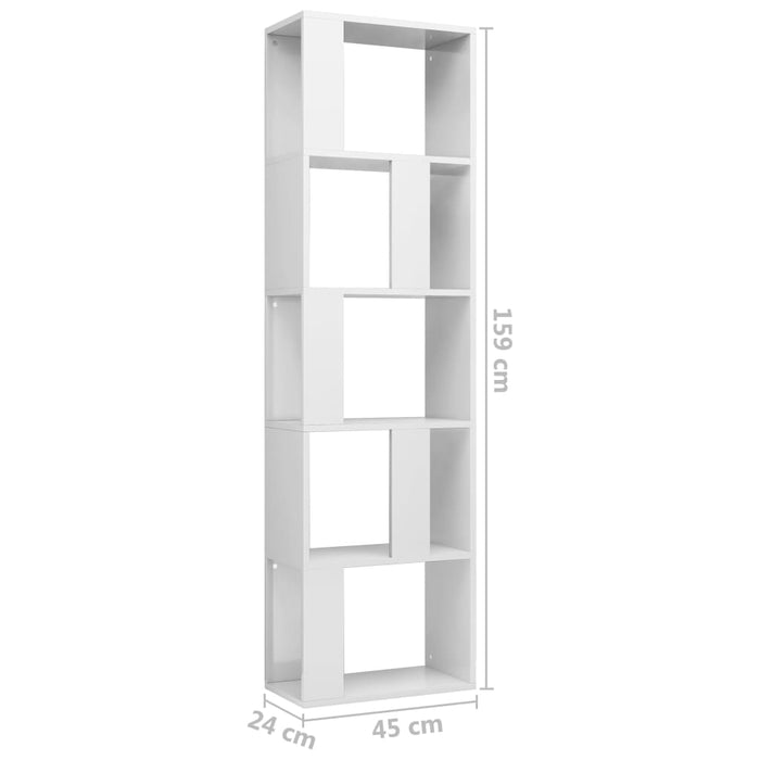 Libreria/Divisorio Bianco Lucido 45x24x159 cm in Truciolato 800114