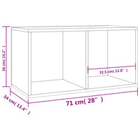 Contenitore per Vinili Grigio Cemento 71x34x36cm in Multistrato 800121