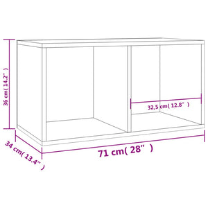 Contenitore per Vinili Grigio Cemento 71x34x36cm in Multistrato 800121