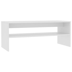 Tavolino da Salotto Bianco 100x40x40 cm in Legno Multistrato cod mxl 48095