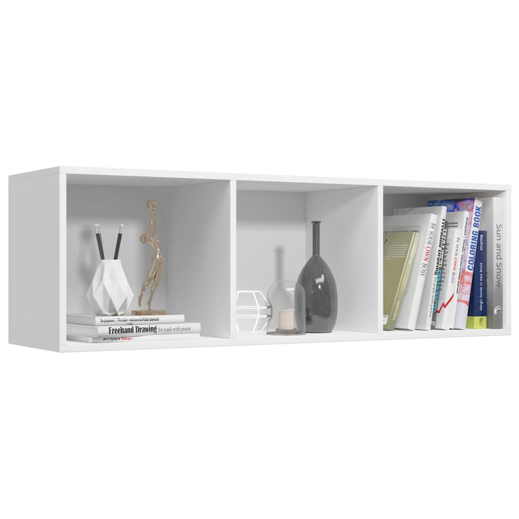 Libreria/Mobile TV Bianco 36x30x114 cm in Legno Multistrato 800135