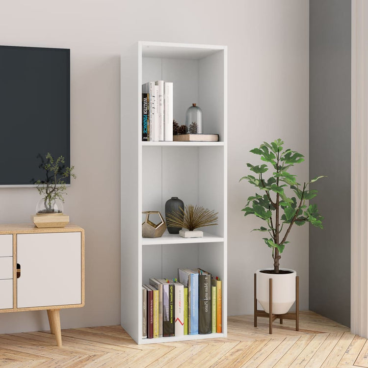 Libreria/Mobile TV Bianco 36x30x114 cm in Legno Multistrato 800135