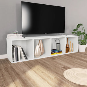 Libreria / Mobile TV Bianco 36x30x143 cm in Legno Multistrato