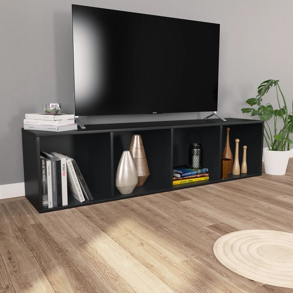 Libreria / Mobile TV Nero 36x30x143 cm in Truciolato    cod mxl 14819