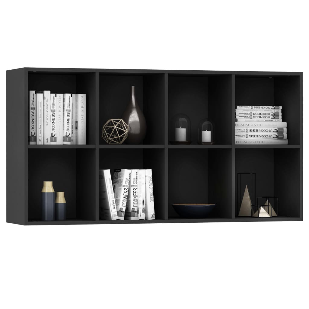 Libreria/Credenza Nera 66x30x130 cm in Truciolato 800154