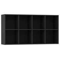 Libreria/Credenza Nera 66x30x130 cm in Truciolato  