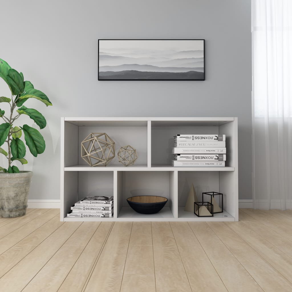 Libreria/Credenza Bianco Lucido 50x25x80 cm in Truciolato   cod mxl 14052