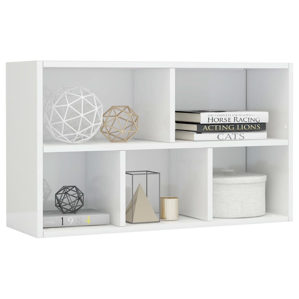 Libreria/Credenza Bianco Lucido 50x25x80 cm in Truciolato   cod mxl 14052