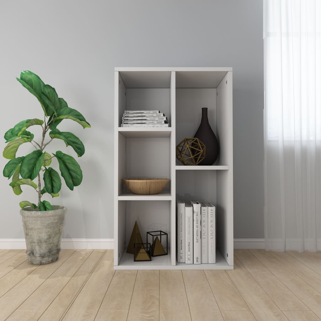 Libreria/Credenza Bianco Lucido 50x25x80 cm in Truciolato   cod mxl 14052